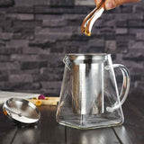 450ml Stainless Steel Clear Glass Tea Pot with infuser